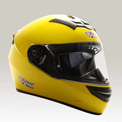 Helm Speed LS2 gelb Karthelm Motorradhelm