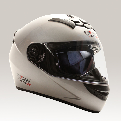 Helm Speed LS2 silber Karthelm Motorradhelm