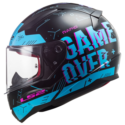 Helmet LS2 PLAYER black/light blue