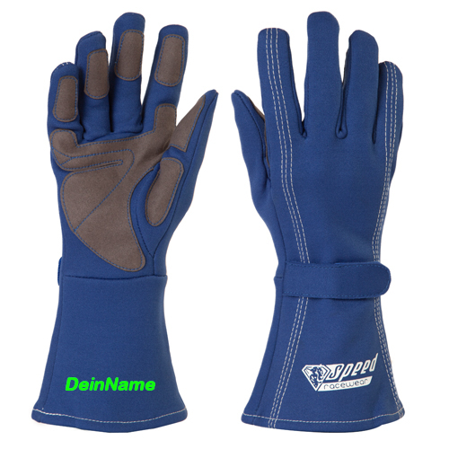 Speed Handschuhe | AUCKLAND G-1 | blau Karthandschuhe inkl. Bedrucken Personalisieren