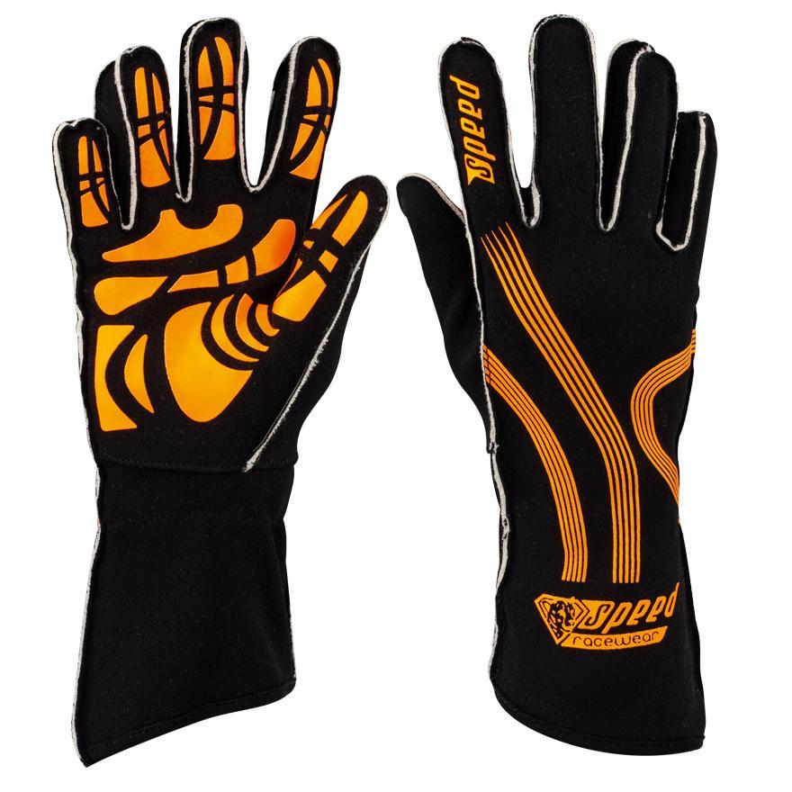 Speed Handschuhe | ADELAIDE G-1 | schwarz/neonorange Karthandschuhe