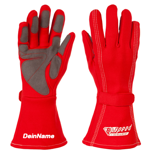 Speed Handschuhe | AUCKLAND G-1 | rot Karthandschuhe inkl. Bedrucken Personalisieren