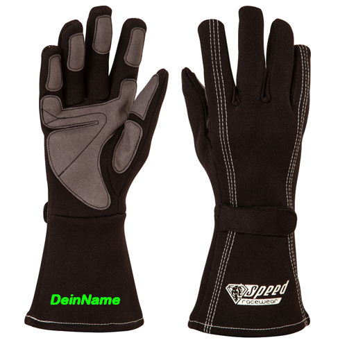 Speed Handschuhe | AUCKLAND G-1 | schwarz Karthandschuhe inkl. Bedrucken Personalisieren