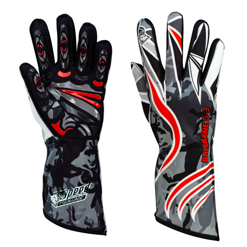 Speed karting gants | BRISBANE G-3 | noir,blanc,rouge
