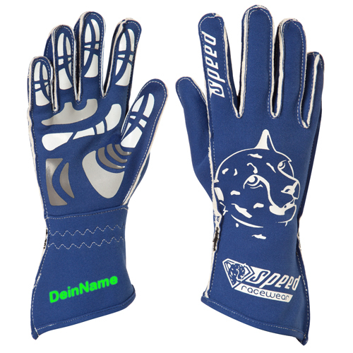 Speed Handschuhe | MELBOURNE G-2 | blau,weiß Karthandschuhe inkl. Bedrucken Personalisieren