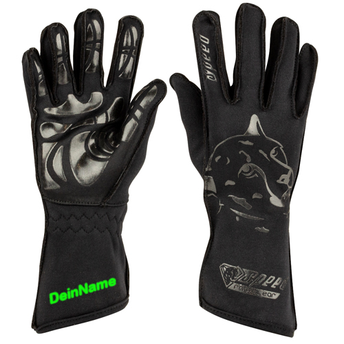 Speed Handschuhe | MELBOURNE G-2 | schwarz Karthandschuhe inkl. Bedrucken Personalisieren