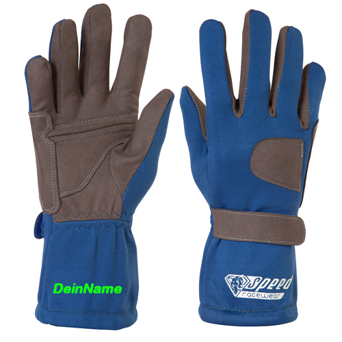 Speed Handschuhe | SYDNEY G-1 | blau Karthandschuhe inkl. Bedrucken Personalisieren