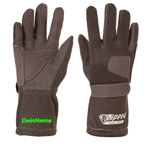 Speed Handschuhe | SYDNEY G-1 | grau Karthandschuhe inkl. Bedrucken Personalisieren