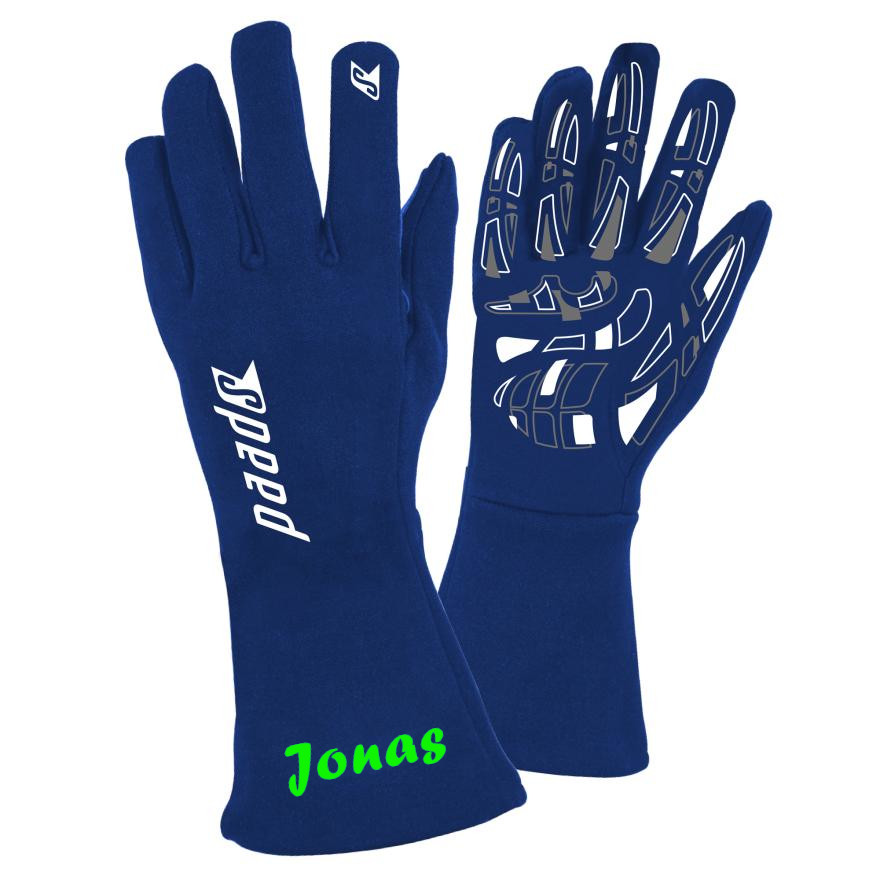 ! Kart Handschuhe AUCKLAND 2.0 blau Inkl Flexdruck DeinName TeamName