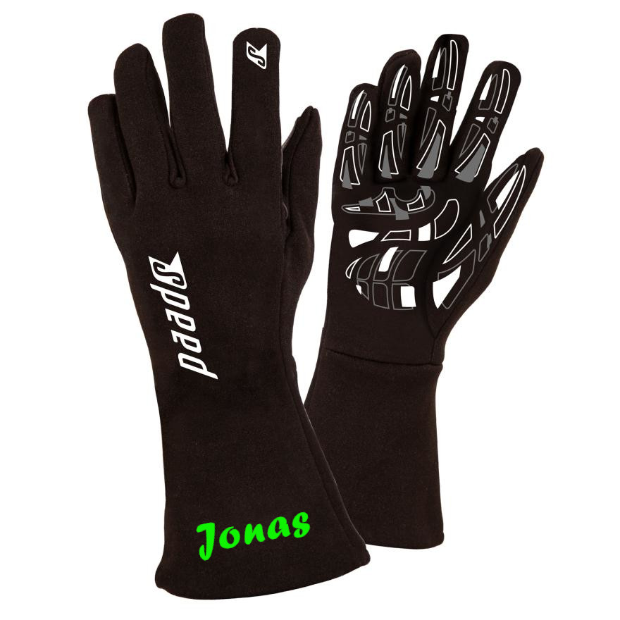 ! Kart Handschuhe AUCKLAND 2.0 schwarz Inkl Flexdruck DeinName TeamName