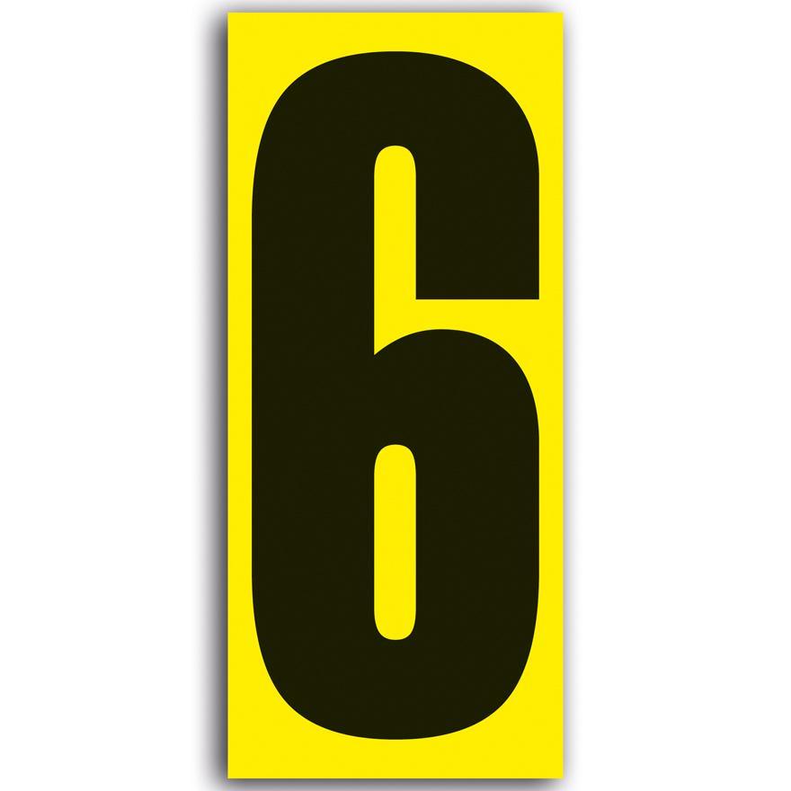 adhesive number 6/9 yellow/black 160 x 70mm