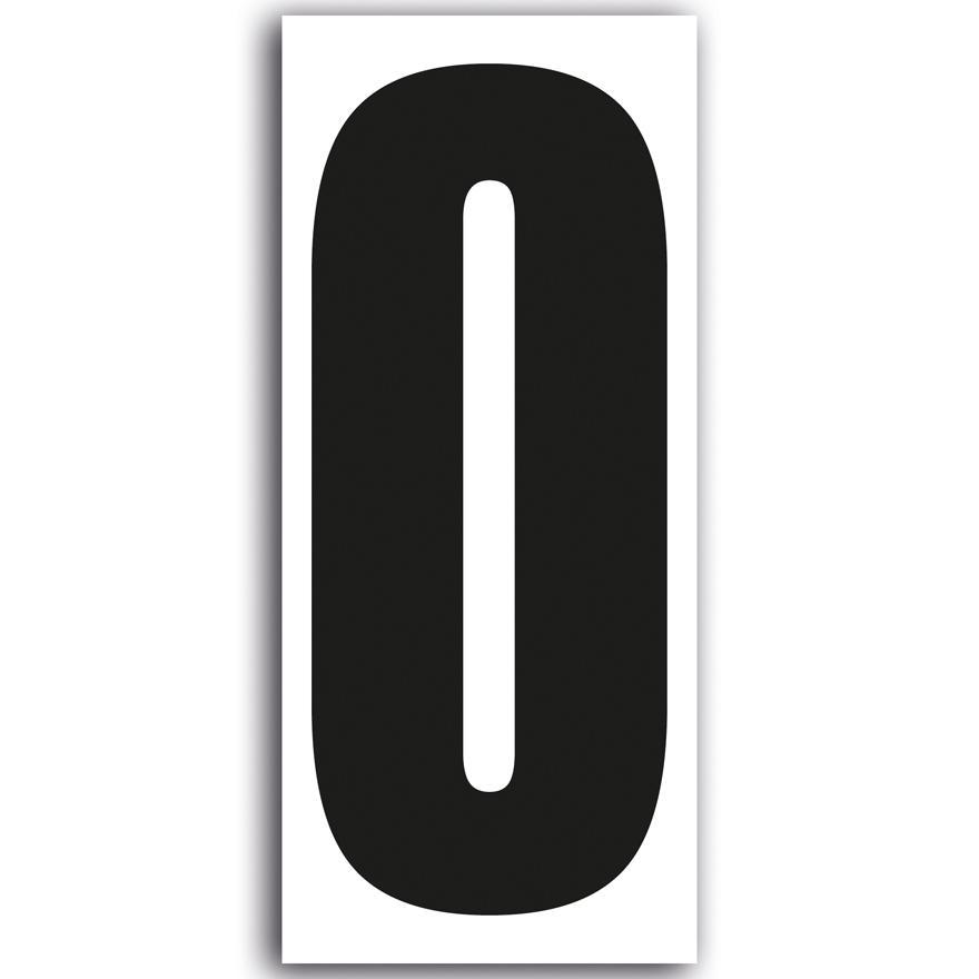 adhesive number 0 white/black 160 x 70mm