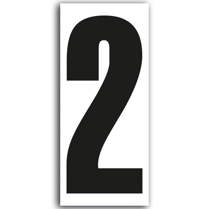 Startnummer 2 weiß/schwarz 160 x 70mm